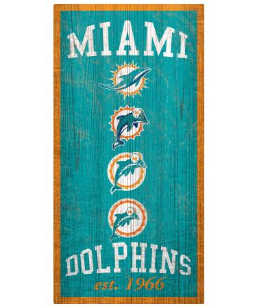 Fan Creations NFL Miami Dolphins Unisex Miami Dolphins Heritage Sign Team Color 6" x 12"