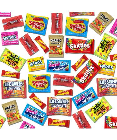 Assorted Fruit Candy Mix - Starburst, Skittles, Swedish Fish, SweetTarts, Nerds, Sour Patch Kids, Haribo Gold-Bears, Twizzlers - 2lb Snack Pack for Easter, Halloween, Christmas, Valentine's Day, Mother's Day - Buy Online on GoSupps.com