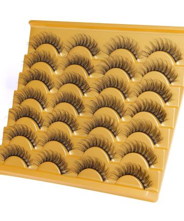 Zegaine 3D Cat Eye False Eyelashes - Natural Look, 12mm Fluffy Wispy Faux Mink - 14 Pairs Pack - Buy Online on GoSupps.com