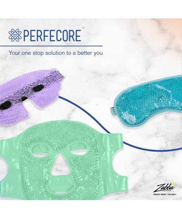 Perfecore Facial Mask for Puffy Eyes and Migraine Relief - Hot Cold Gel Beads Compress Pack - Spa Therapy Wrap for Sinus and Headaches - Blue - Buy Online on GoSupps.com
