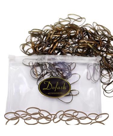 Dofash 200Pcs Large Rubber Bands for Hair No Damage Durable Hair Elastics Soft Elastic Hair Ties Ponytail Holders for Women Girls (Rose Gold/Pack) Rose Gold/L