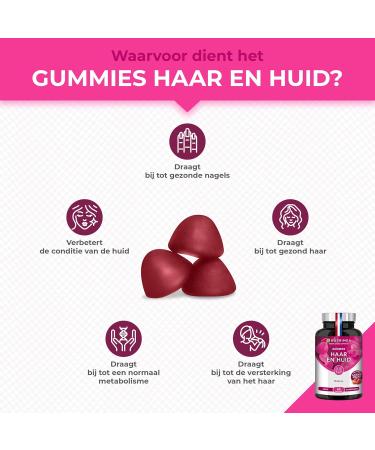 Plastimea Gummies for hair and nails Hair and nail health Skin quality With biotin zinc and selenium Made in France 60 vegan gummies Strawberry flavor Nutrimea - Buy Online on GoSupps.com