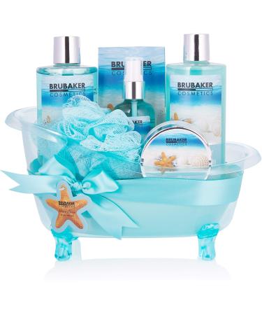 BRUBAKER Cosmetics Bath and Shower Set Summer Dreams - 7-piece gift set in a decorative tub Sea Breeze - Buy Online on GoSupps.com
