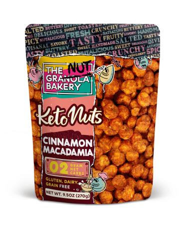 The Nut Bakery Cinnamon Macadamia Keto Snacks  2g Net Carb  Low Carb Nuts 9.5 Ounces Vanilla 9.5 Ounces - Buy Online on GoSupps.com