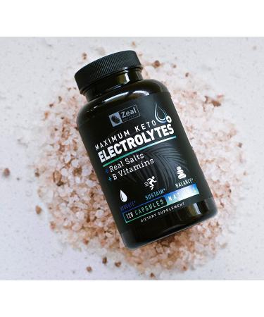 Keto Electrolyte Supplement - 120 Capsules with Real Salt, B Vitamins, Magnesium, and Potassium - Buy Online on GoSupps.com