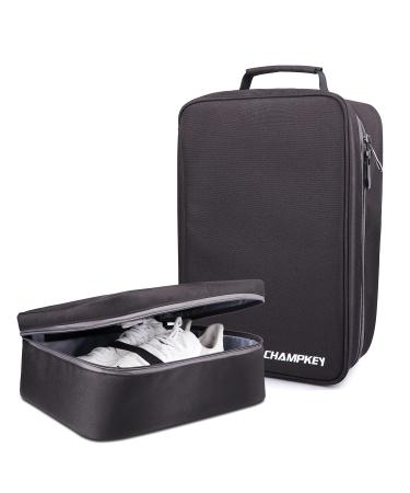 CHAMPKEY Premium Soft Padded Golf Shoe Bag | 300D Polyester Oxford Fabric with 210D Liner Sport Shoe Bag