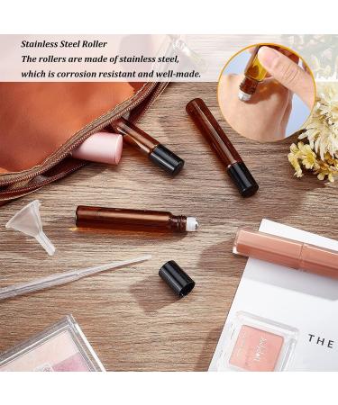 Benecreat 10ml Sienna Glass Roller Bottles - 30 Packs Refillable Containers for Essential Oils Aromatherapy Fragrance & Lip Balm with 5 Pack 3ml Pipettes - International Shipping Available - Buy Online on GoSupps.com