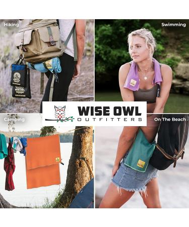 Wise Owl Outfitters Ultra Soft Microfiber Camping Towel Set - Quick Dry & Compact for Fitness, Beach, Hiking, Yoga - X-Large & Washcloth Included - Marine Blue - Buy Online on GoSupps.com