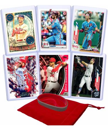 Bryce Harper (6) Assorted Baseball Cards Bundle - Washington Nationals, Philadelphia Phillies Trading Cards