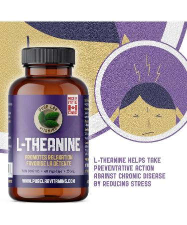 Pure Lab Vitamins | L-Theanine 250mg Vegi Capsules | Pressure and Concerns Relief Supplements | Brain Memory & Focus Supplement for Adults | Promotes Relaxation & Improves Sleep | Quality Gentle Sleep Aid - Buy Online on GoSupps.com
