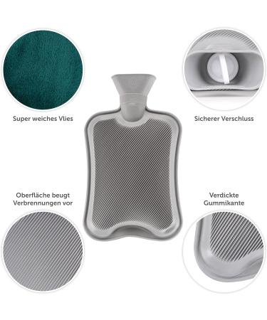 Blum Valley 1.5L Baby Heat Bottle - Washable Soft Fleece Hot Water Bottle for Children - Eco-Friendly Natural Rubber - Green Fluffy Bed Bottle - Buy Online on GoSupps.com