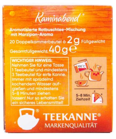 Teekanne Kaminabend Rooibos Tea - Orange-Cinnamon & Marzipan Aroma 12 Pack (240 Tea Bags) - International Shipping Available - Buy Online on GoSupps.com