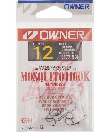 Owner 5177 Mosquito Light Wire Hook Black Chrome Size 6 - 10 Pack | Premium Fishing Tackle - Buy Online on GoSupps.com