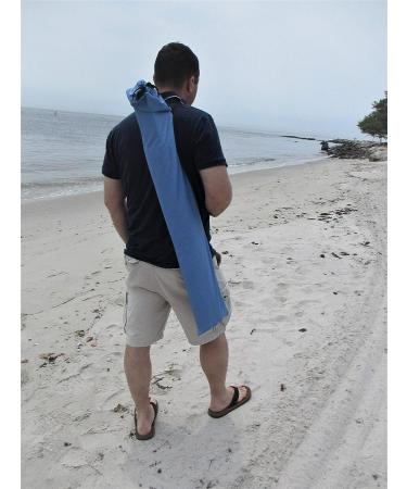 13 ft Beach Windscreen Privacy Windblocker + Free Bag Made in Europe Blue/White Stripes - Buy Online on GoSupps.com