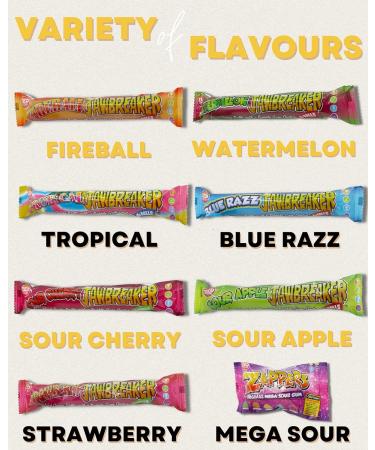 Jawbreaker Sweets Selection Box - 15 Packs | 7 Flavours - Retro Sweets Gift Box | Total 84 Candy Balls with Bubblegum Center and Different Fruity Flavours | Easter Gifts for Kids | Easter Treats - Buy Online on GoSupps.com