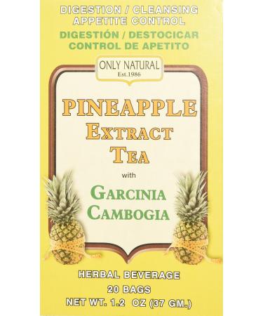 Only Natural Tea Pineapple Extract, Garcinia Cambogia Tea Bags, 20 Count
