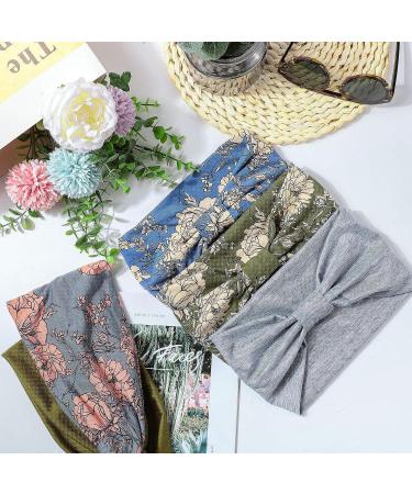 Chuangdi 6-Piece Boho Bandeau Headbands | Wide Knot Hair Scarf Set | Floral African Headbands | Stretch Turban Headwrap for Sports & Beach - Buy Online on GoSupps.com