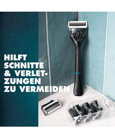 Gillette Intimate Set: Men's Wet Razor + 8 Blades + 2-in-1 Shaving & Shower Cream + Shower Hooks & Travel Case | Perfect Gift Idea for Men - Buy Online on GoSupps.com