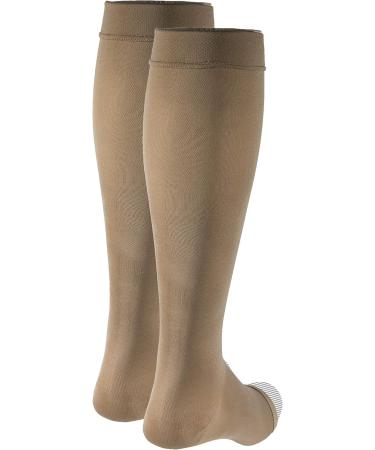 Truform Women's Compression Stockings 20-30 mmHg - Knee High Open Toe Opaque Beige - Medium (1 Pair) | International Shipping Available - Buy Online on GoSupps.com