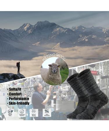 Ortis Men's Merino Wool Moisture Wicking Crew Socks 4 Pack - Black, Size 10-13 - Buy Online on GoSupps.com