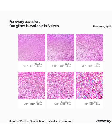 Hemway Biodegradable Eco Body Glitter - 100g Pink Holo | Cosmetic Safe for All Skin Types - Eco-Friendly Sparkle - Buy Online on GoSupps.com