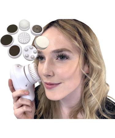 Facial & Body Cleansing Kit with 8 Attachable Heads - Complete Rejuvenating Skin Scrub System for Face & Body - 28pc Set - Buy Online on GoSupps.com