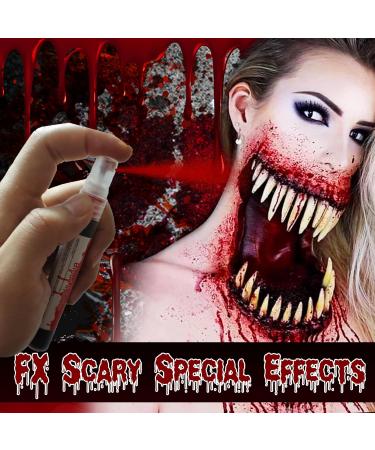 Go Ho Blood Splatter Fake Blood Makeup(0.35 oz) Halloween Fake Blood Spray Eye Blood Drops Body Paint Fake Blood for Clothes and Zombie Monster Vampire Clown Costume Cosplay Makeup 1PC - Buy Online on GoSupps.com