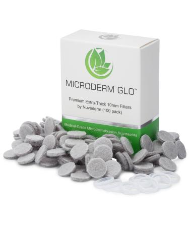 Microderm GLO Premium Extra-Thick 10mm Filters by Nuvderm (100 pack) - Medical Grade Microdermabrasion Accessories with Patented Safe3D Technology, Safe for All Skin Types.