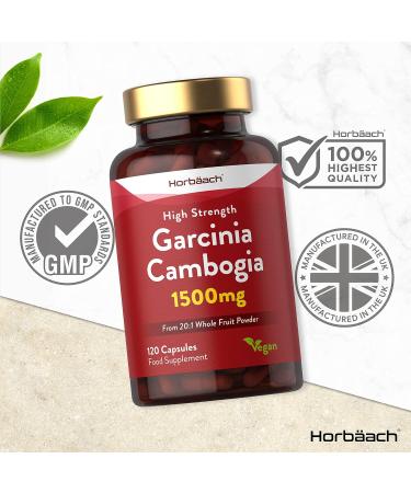 Garcinia Cambogia 1500mg 120 Vegan Capsules | High Strength Whole Fruit Powder | Premium Quality Supplement by Horbaach - Buy Online on GoSupps.com