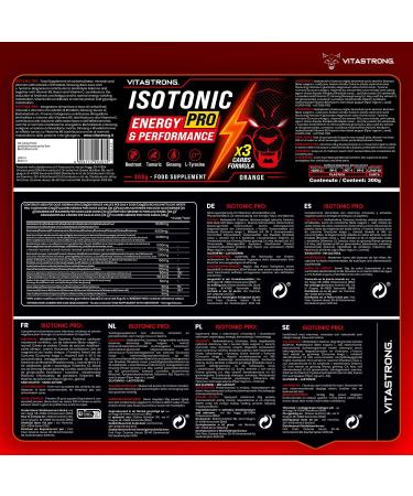 Vitastrong Isotonic PRO nergie & Performance 300g Go t Orange Pr paration en Poudre pour Boisson Isotonique Sport avec lectrolytes et Glucides S lectionn s pour Sport & Effort Physique Prolong  - Buy Online on GoSupps.com