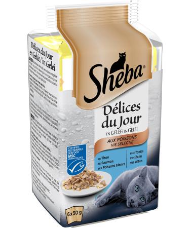 Sheba d lices du jour wet food for adult cats-fish selection in jelly-fresh bag 72 x 50 g Selection of gelee fishing 50 g (72 pack)