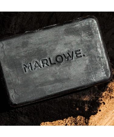 MARLOWE Charcoal Face & Body Soap Bar No. 106 - 7oz | Detoxifying Cleansing Bar for Men with Shea Butter & Willow Bark | Natural Extracts | Amazing Scent - Buy Online on GoSupps.com