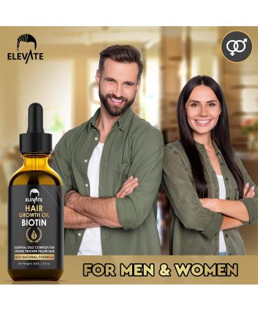 ELEVATE Hair Growth Oil - Biotin & Castor Oil Serum for Stronger, Thicker Hair Growth - Prevents Loss & Thinning - Men & Women - 2 Fl Oz - Buy Online on GoSupps.com