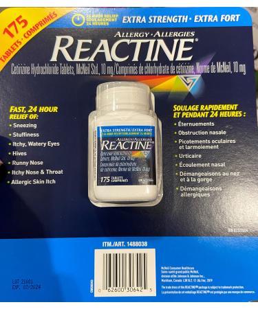Reactine Allergy Extra Strength 175 Tablets