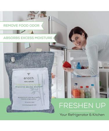 Enoch Bamboo Charcoal Air Purifying Bags (4 Packs) - Natural Odor Eliminator & Moisture Absorber for Homes, Cars, Shoes, Fridges, Closets - 4x200g - Buy Online on GoSupps.com