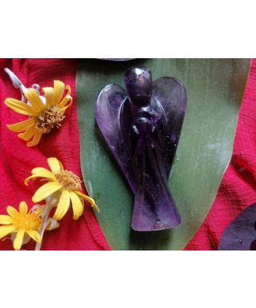 2 Inch Amethyst Guardian Angel Statue - Healing Crystals Gift - Lucky Angel Wings Home Decor - Reiki Healing Crystal - Buy Online on GoSupps.com