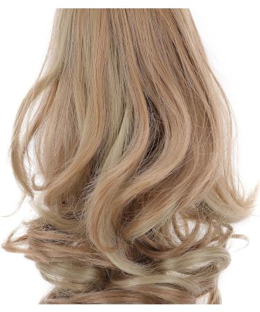 Long Short Claw Ponytail Hair Extension 12 Inch Curly Coffee Brown & Ash Blonde - Clip-in Synthetic Hairpiece for Cute Ponytail Hairstyles - Buy Online on GoSupps.com