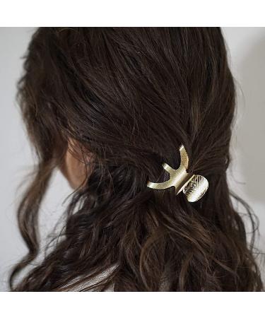 Gold Matte Metal Hair Clip Claws Combo Pack - Minimalist Octopus Barrette Jaw Clamp Set - Buy Online on GoSupps.com