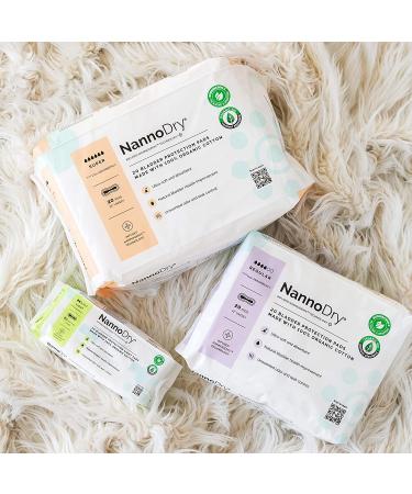 NannoDry Organic Cotton Incontinence Pads - Bladder Leak Protection for Women and Men - Nannocare Regular (20 Count) - Buy Online on GoSupps.com