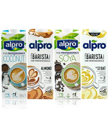 Alpro Set of 4 trial set Barista Drink 1 liter coconut almondalmond oatoats soy for frothing coffee shakes and smoothies