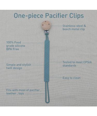 Silicone Pacifier Clip Holder for Baby Boy and Girl - BPA Free - Fits Most Pacifier Teethers & Toys - Hunter Green+Misty Jade - Buy Online on GoSupps.com