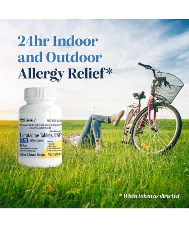 Rising Pharma Allergy Relief - Loratadine 10mg Antihistamine Tablets - 100 Count - Fast International Shipping - Buy Online on GoSupps.com