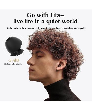 Fita+ Noise Cancelling Ear Plugs - NRR 33 dB, Reusable Silicone Earplugs for Sleeping, Concerts, Motorcycle, Travel - Black - Buy Online on GoSupps.com