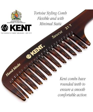 Kent 21T 8 Large Hair Detangling Comb - Wide Teeth for Thick Curly Hair - Handmade in England, Cellulose Saw-Cut - Long Hair Detangler for Wet/Dry - 1-Pack - Buy Online on GoSupps.com