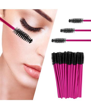 Profico 50-Piece Disposable Eyelash Brush Set | Dark Pink & Black Mascara Applicators for Eyelash Extensions - Buy Online on GoSupps.com