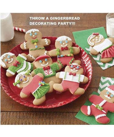 Holiday Fun Baking Set: Gingerbread Man & Tree Cookie Kit with Pre-Baked Cookies, Candies, Fondant, Icing, Decorating Bags, Tips, and Holiday Stickers - Buy Online on GoSupps.com