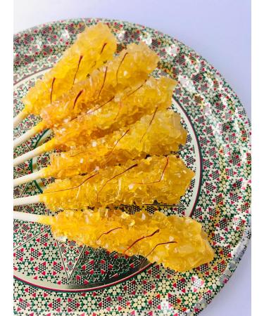 Saffron Candy Sugar from Saffron Syrup 3 Cans (19 Sticks Each) Saffron Rock Sugar - Buy Online on GoSupps.com