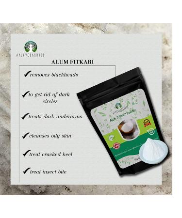 AYURVEDASHREE Alum Powder 200g - Food Grade Granulated Powdered Alum for Pickle Preservation | 100% Potassium Alum | Phitkari Fitkari - Buy Online on GoSupps.com