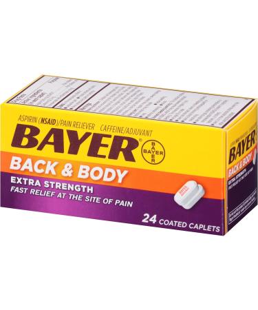 Buy Bayer Back & Body Aspirin 500mg Coated Tablets - Pain Reliever with Caffeine - 24 Count - Fast International Shipping - Buy Online on GoSupps.com