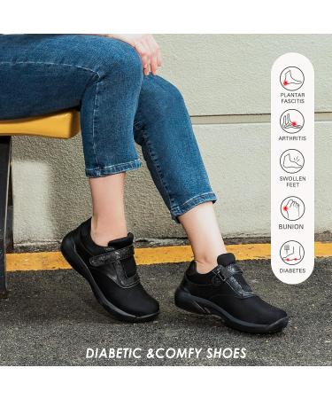 Ortho+rest Women's Diabetic Foot Pain-Free Work Shoes - Size 8, Black - Buy Online on GoSupps.com